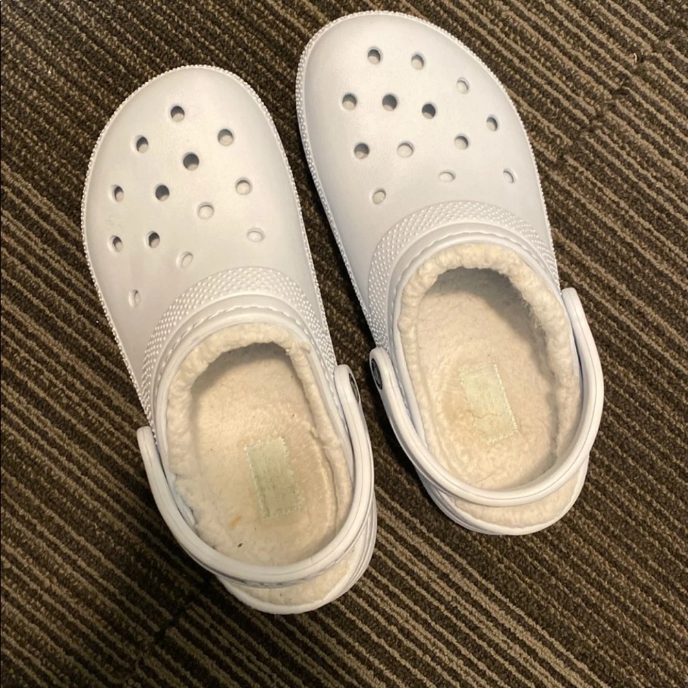 Fuzzy Crocs size 8